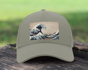 Die große Welle vor dem Kanagawa Berg Fuji Japanische Kunst / einstellbare Unisex Baseball Cap Cotton Dad Hat