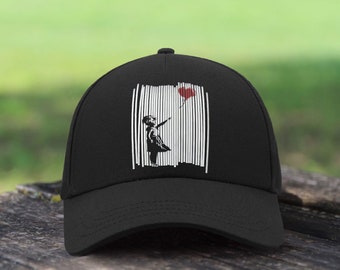 Banksy Girl with Balloon Shredded Street Art / Adjustable Unisex Baseball Cap Cotton Dad Hat