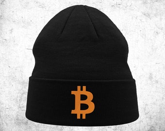 Bitcoin Logo BTC Classics Crypto Currency / Beanie Unisex Embroidered Cap Hat Warm Soft Gift
