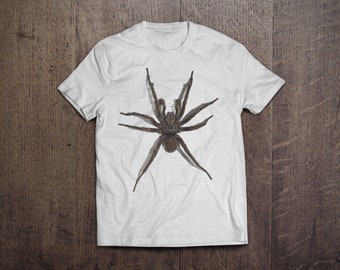 Tarantula White T Shirt Top Spider Tee Design Art - Mens, Womens