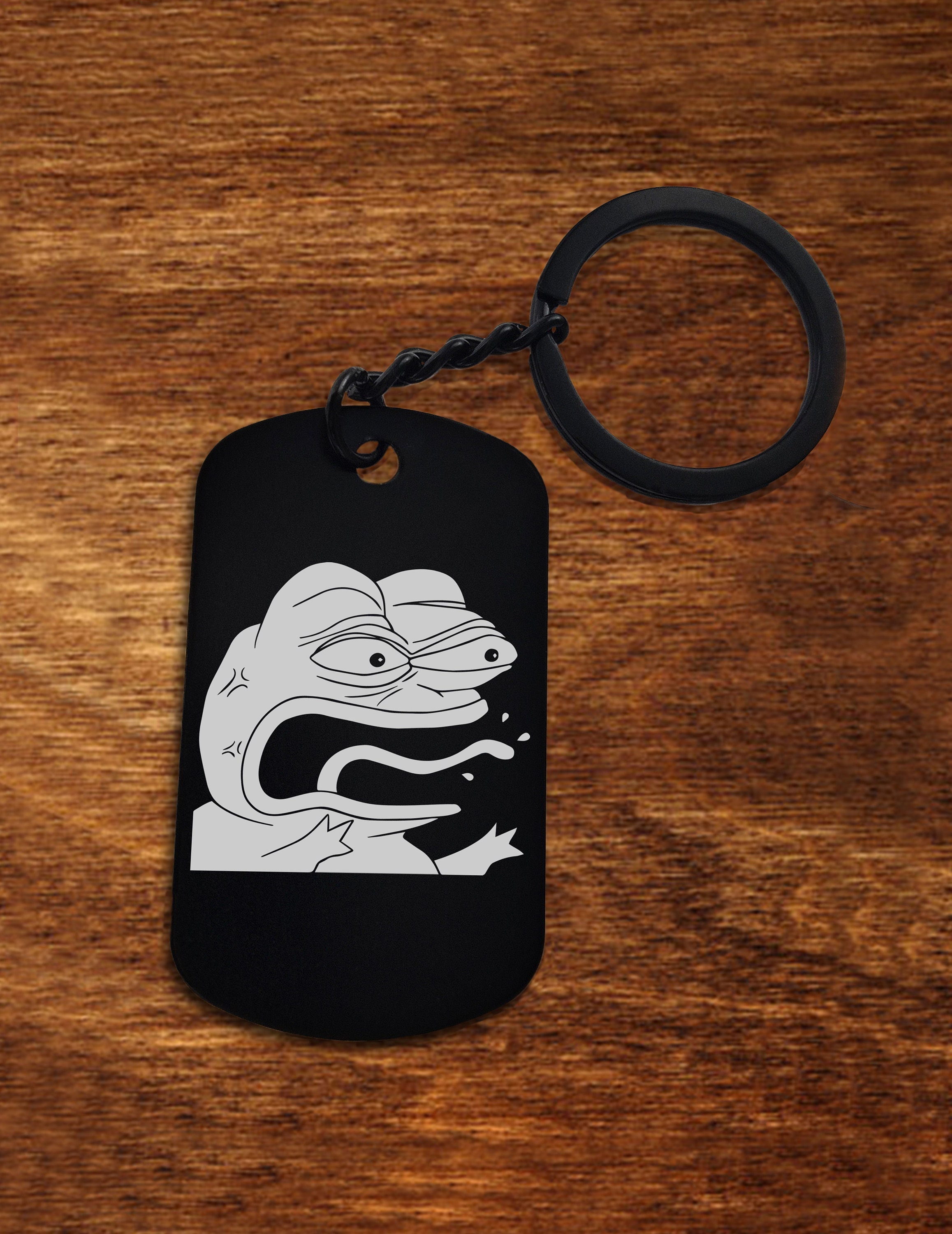 Pepe Frog Shouting Anger Meme Keychains Keyring Dog Tag Gifts Etsy