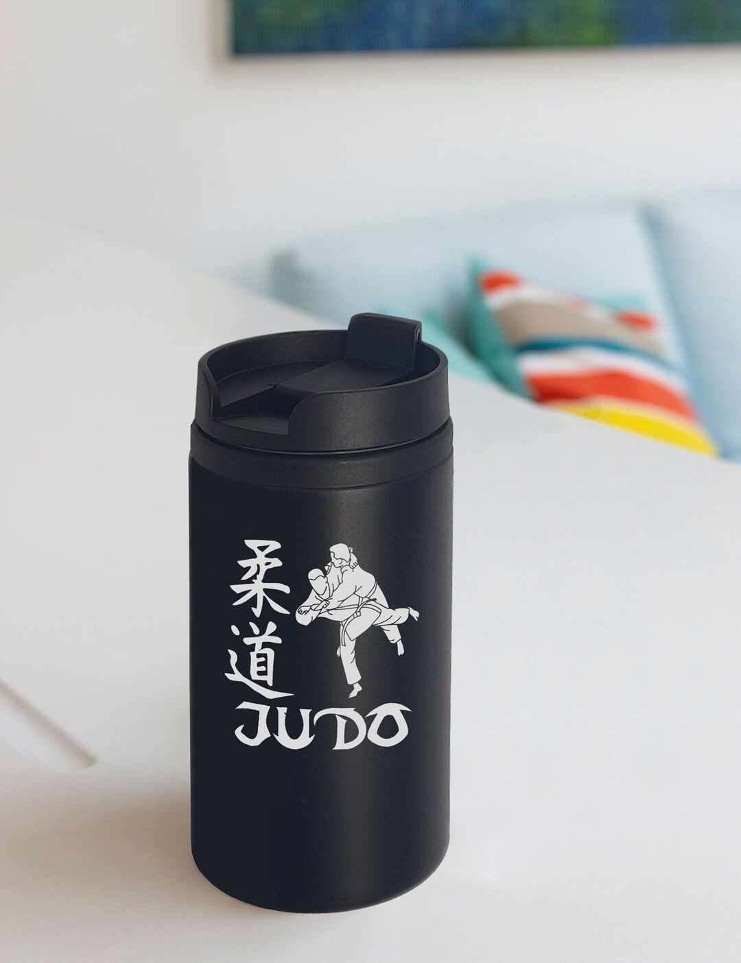 Judo Martial Art Japanese Kanji Travel Mug Thermos Cup Etsy