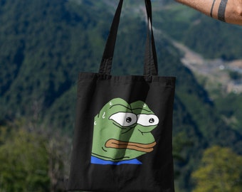 Pepe Frog Nervous Sweating Meme Organic Cotton Tote Bag Canvas Grocery Bag Reusable Market Bag Etsy
