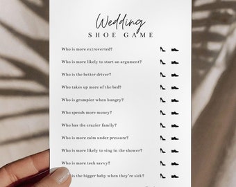 Wedding Shoe Game Template, Editable Bridal Shower Canva Game, Fun Couple Trivia, Printable His and Hers Card, Party Download, MANHATTAN