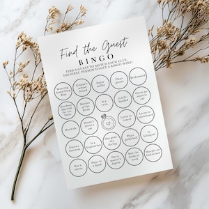 Trova l'ospite Bingo, gioco modificabile per la festa nuziale, modello di bingo divertente stampabile, giochi da tavolo per feste, rompighiaccio per la festa nuziale, MANHATTAN