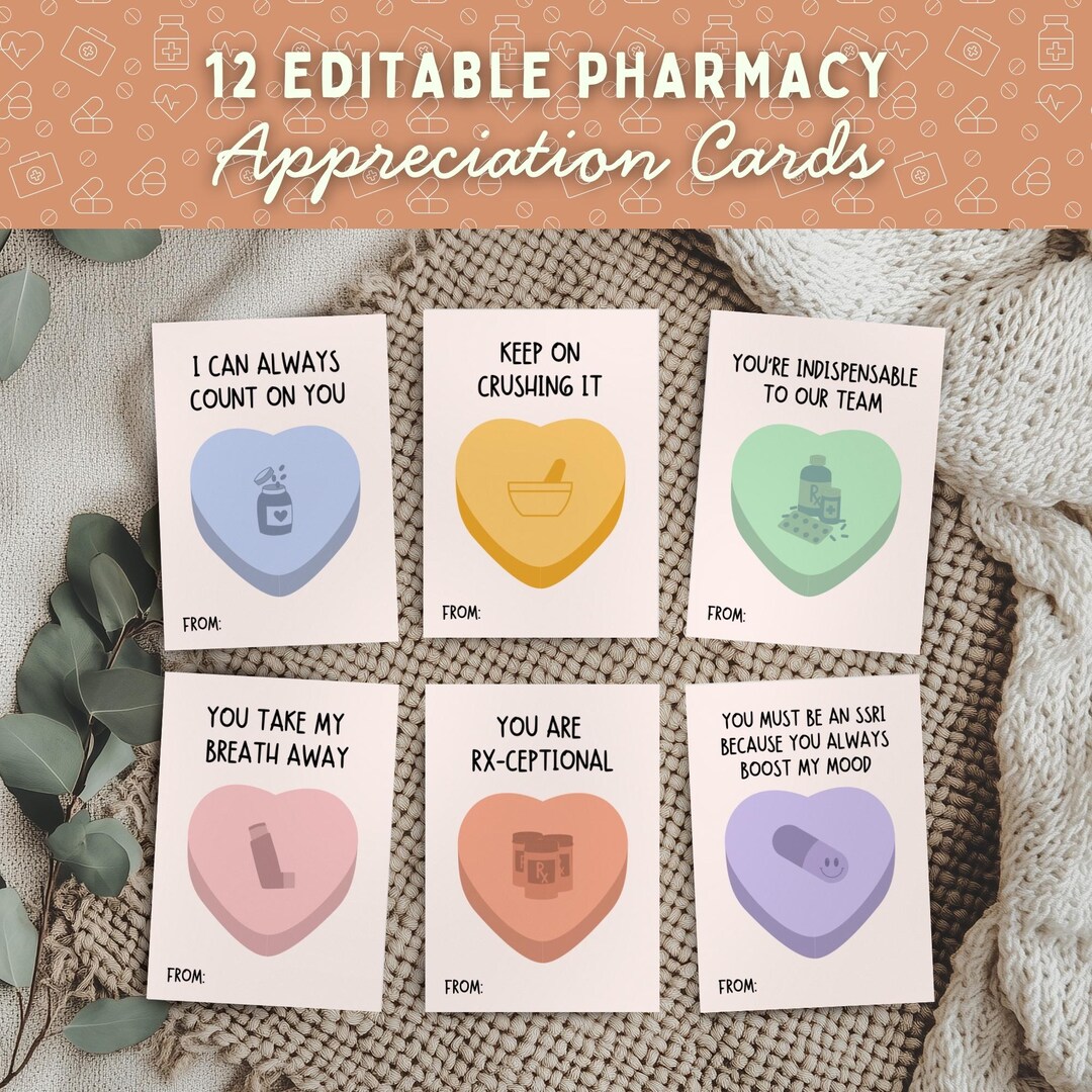 Pharmacy Week Gift Tags - Printable Pharmacy Appreciation Cards, Funny ...