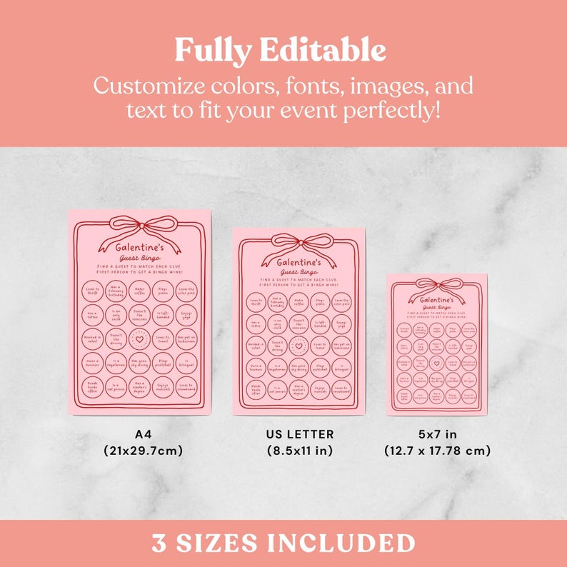Valentines Day icebreaker game, fun Find the Guest activity for women’s parties