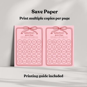 Printable Galentine’s Bingo game, chic coquette design for brunch or girls night