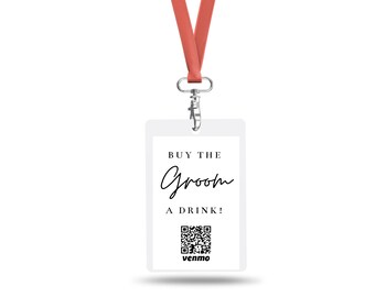 MANHATTAN Koop de bruidegom een drankje Venmo-kaart, Bachelor Party Drink Favor, QR Code Drink Pass, Bachelor Party VIP, Bachelor Venmo Pass-sjabloon
