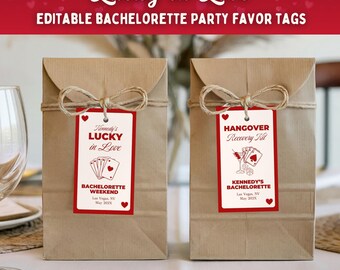 Tags Lucky in Love vrijgezellenbedankje: katerpakket bedankkaartjes, afdrukbare vrijgezellencadeaukaartjes, casinothema-feestgunsten (canvasjabloon)