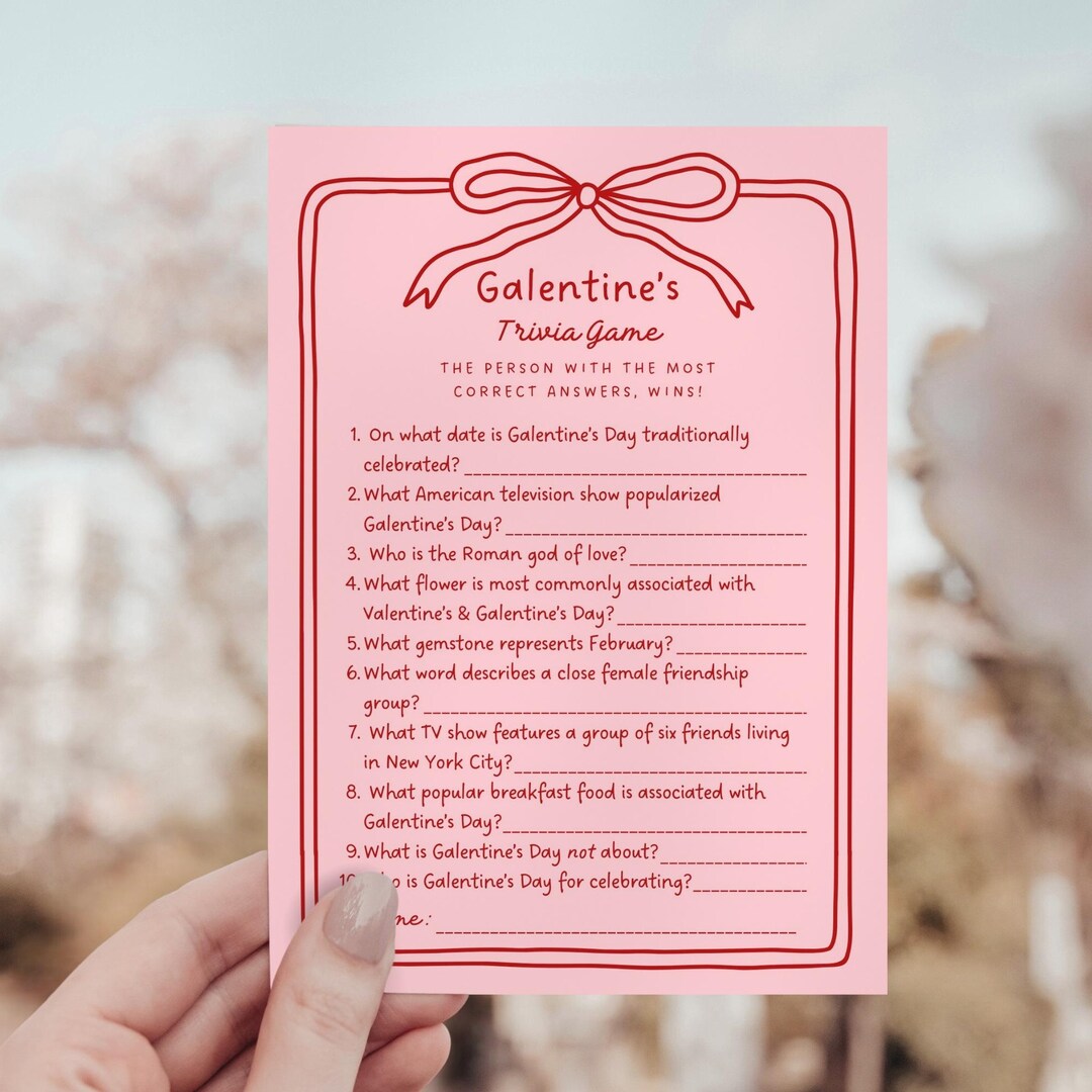 Galentines Trivia Game: Printable Galentines Day Party Activity for ...
