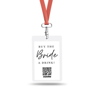 MANHATTAN Acquista alla sposa una carta Venmo da bere, pass VIP per addio al nubilato, bomboniera per addio al nubilato fai da te, modello di bevanda con codice QR, bomboniera per addio al nubilato