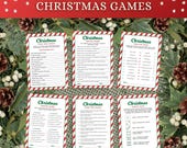 Christmas Games Bundle, Printable Holiday Party Games for Groups, Fun Friendsmas Activities, Xmas Family Games (Editable Canva Template)