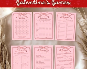 Galentines Spiele Bundle, druckbare Partyspiele für Erwachsene für den Galentines Tag, bearbeitbare lustige Mädchennacht in Aktivitäten, Kokett-Valentinstagsspiele