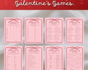 Galentines Games Bundle, Printable Galentines Party Games for Adults, Girls Night In Activities, Valentines Day Game Pack (Canva Template)