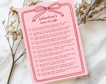 Galentines Game Pass the Gift, Printable Valentines Pass the Prize, Cute Galentines Party Activity for Teens, Adult Girls Night In Download