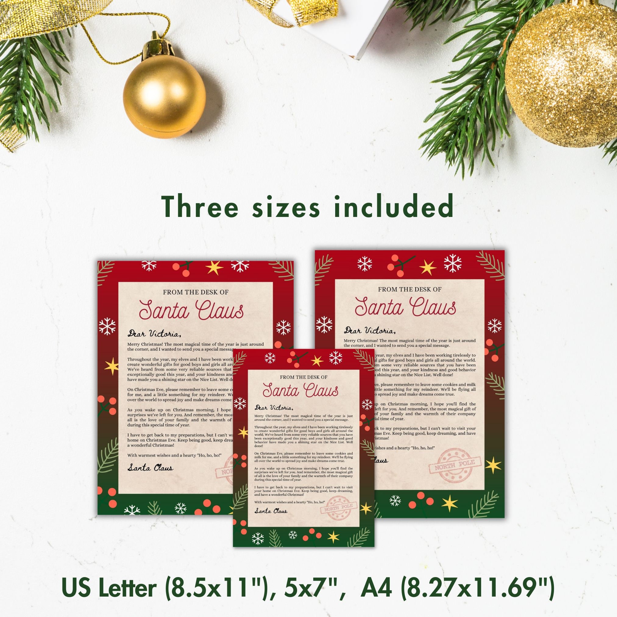 Santa Letter Template, Personalized Christmas Letter for Kids, Editable ...