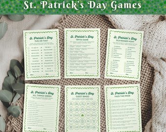 St Patricks Games Bundle, Printable St Patricks Day Party Games, 15 St Patricks Activity Games, Retro St Paddys Games for Kids and Adults
