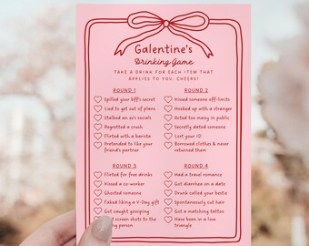 Galentines Drinking Game, Printable Girls Night Card Game, Fun Ladies Night Party Activity, Cute Girls Night In Template, Digital Adult Game