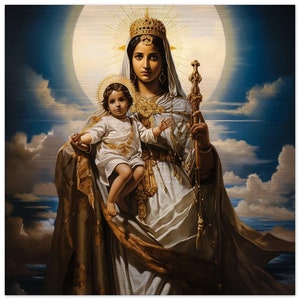 Our Lady of Good of Health Brushed Vailankanni Icon Aluminum Print