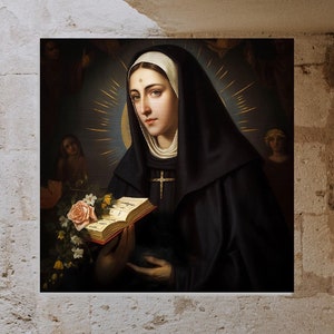 Saint Rita of Cascia Brushed Aluminum Icon Santa Rita