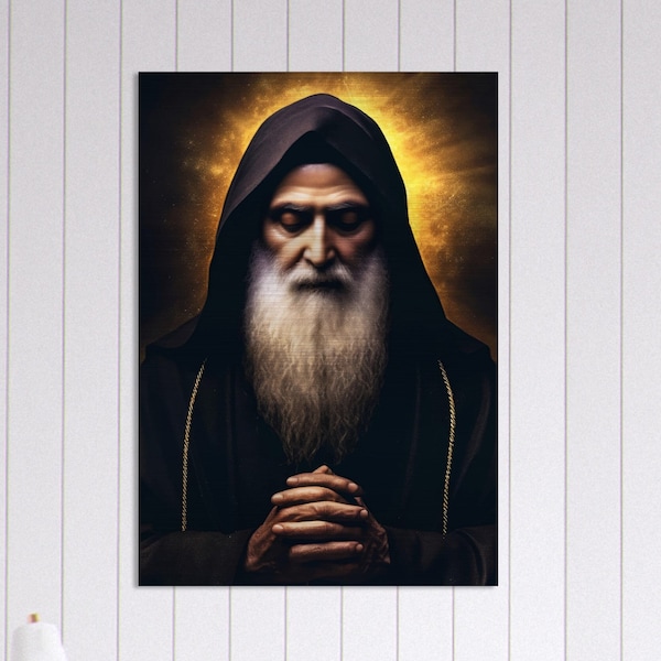 St Charbel, heart full of compassion Icon Brushed Aluminum