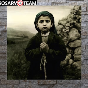 Saint Francisco Marto Icon Brushed Aluminum Shepard children of Fatima
