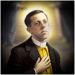 Blessed Miguel Agustín Pro, Pray For Us Viva Cristo Rey Brushed Aluminum Icon Cristeros