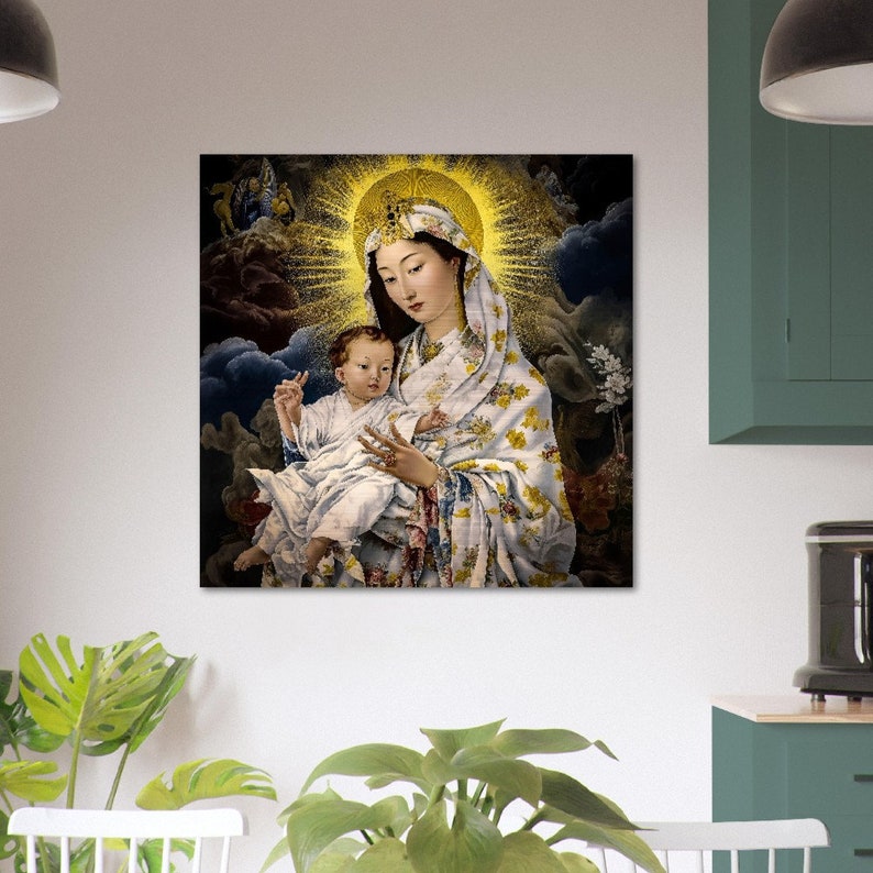 Virgin of Akita Brushed Aluminum Icon Our Lady of Japan Marian ...
