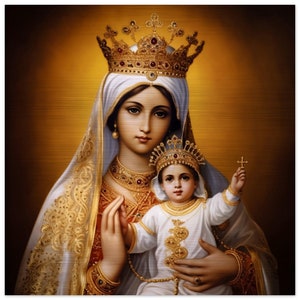 Vailankanni, Our Lady of Good Health Icon Brushed Aluminum Print