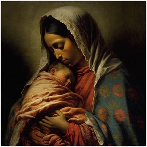 Tendre Mère Notre-Dame de Guadalupe + Icône en Aluminium Brossé Virgen de Guadalupe Nuestra Senora