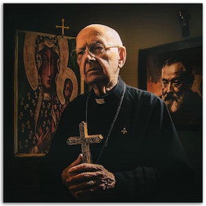 Father Gabriele Amorth - Brushed Aluminum Print - Pope&#39;s Exorcist Rome Vatican The Rite