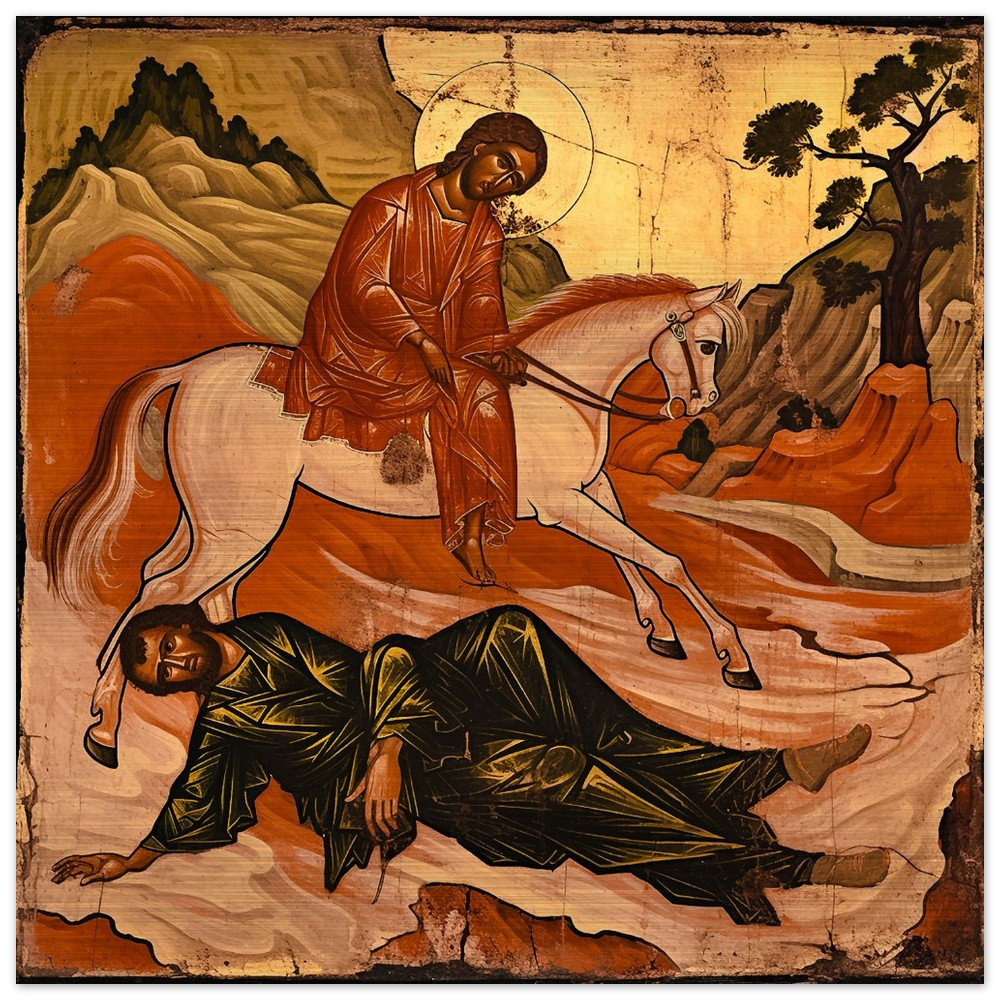 St Paul Conversion on the Way to Damascus Icon Brushed Aluminum Print Etsy