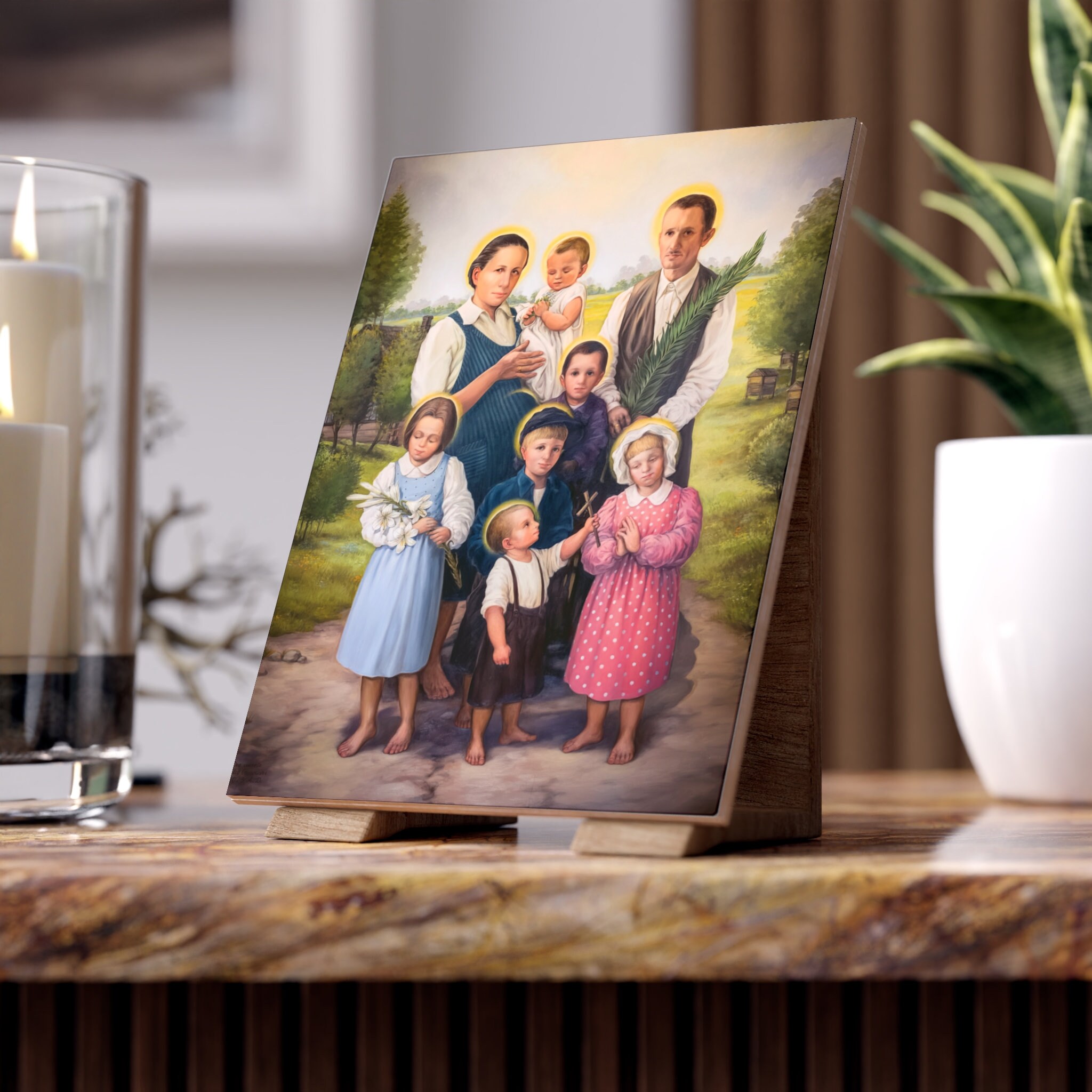 Beatification of the Ulma Family Ceramic Icon Tile Size image