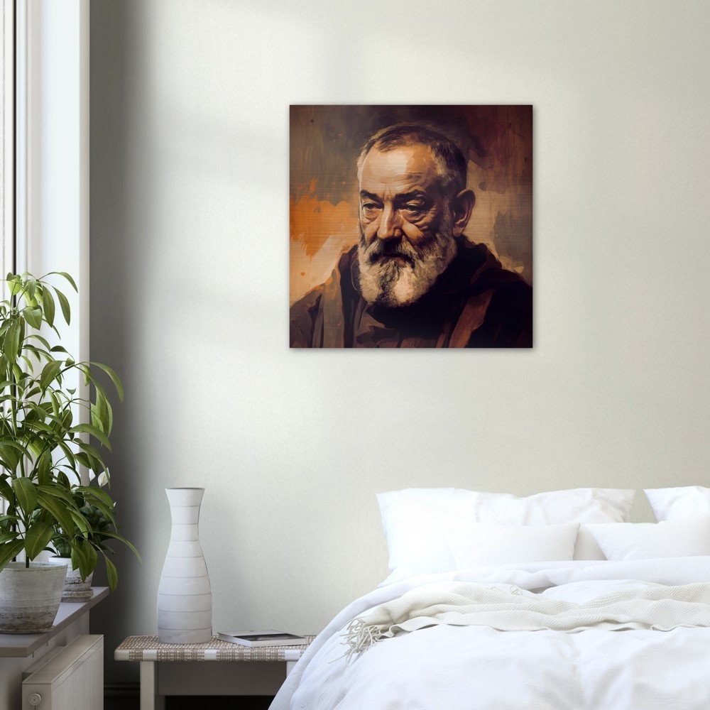 ピエトレルチーナの聖ピオ神父 艶消しアルミニウムアイコン カトリック