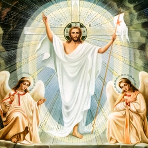 Alleluia! He is Risen! Brushed Aluminum Icon