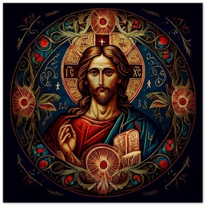 Jesus Christ Creator - Icône en aluminium brossé - Impression sur aluminium