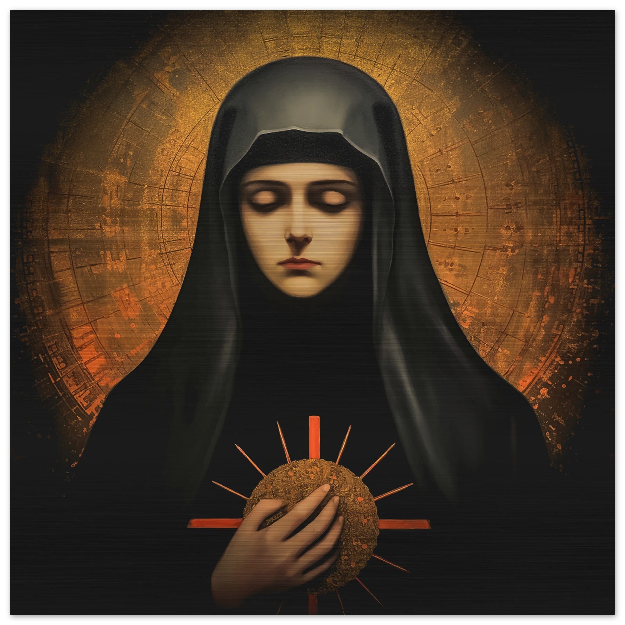 Saint Rafqa Beloved Maronite Nun Icon Brushed Aluminum Saint Rafka St ...