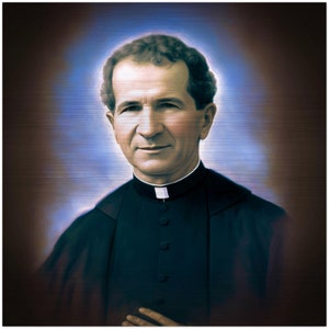 Don Bosco Brushed Aluminum Icon  St. John Bosco Giovanni Melchiorre Bosco