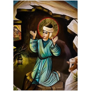 Child Charbel childhood Silk paper (US & CA) 10 copies bundle - Lebanese Saint of Beqaakafra Traditional Iconography