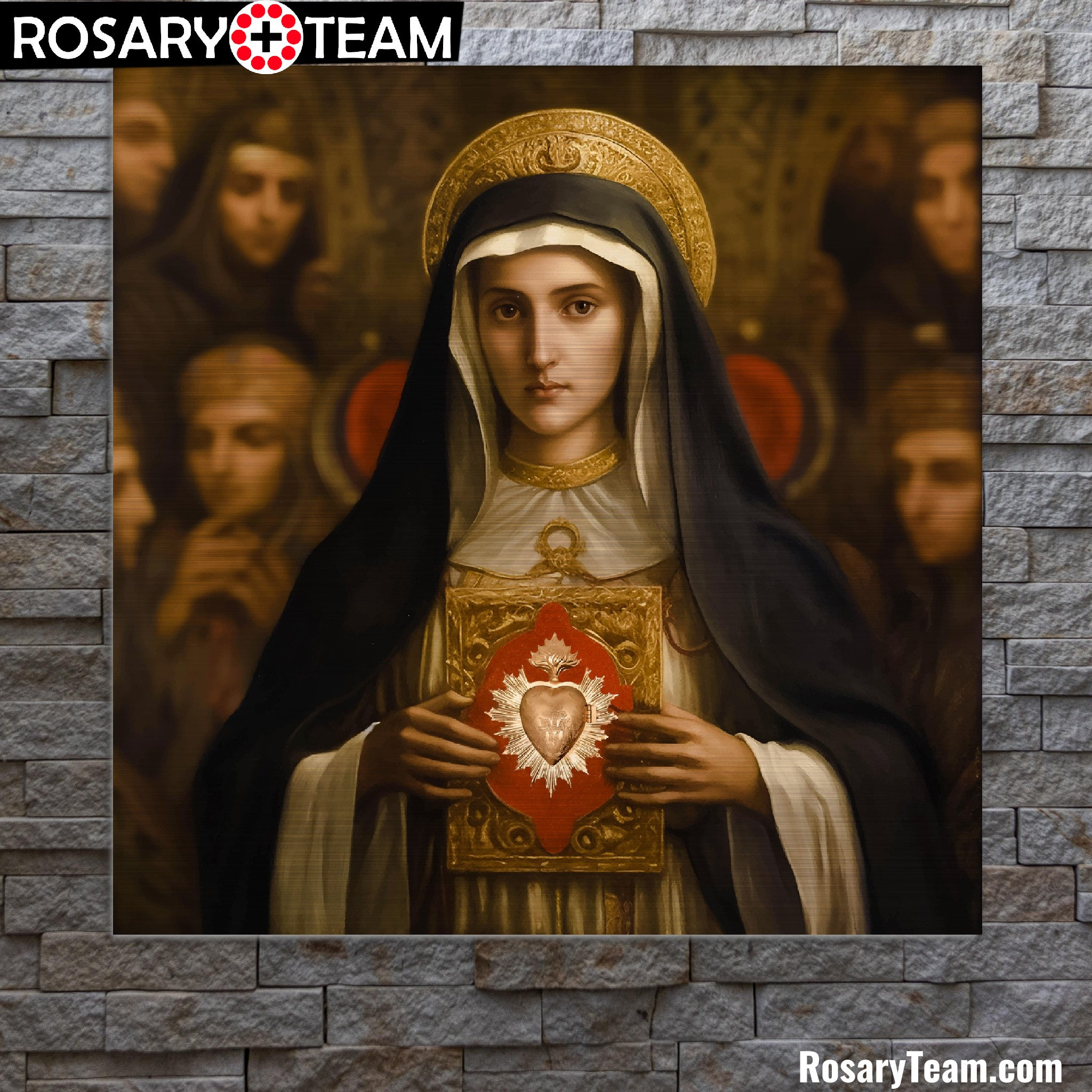 St. Margaret Mary Alacoque Brushed Aluminum Icon Sacred Heart of Jesus ...