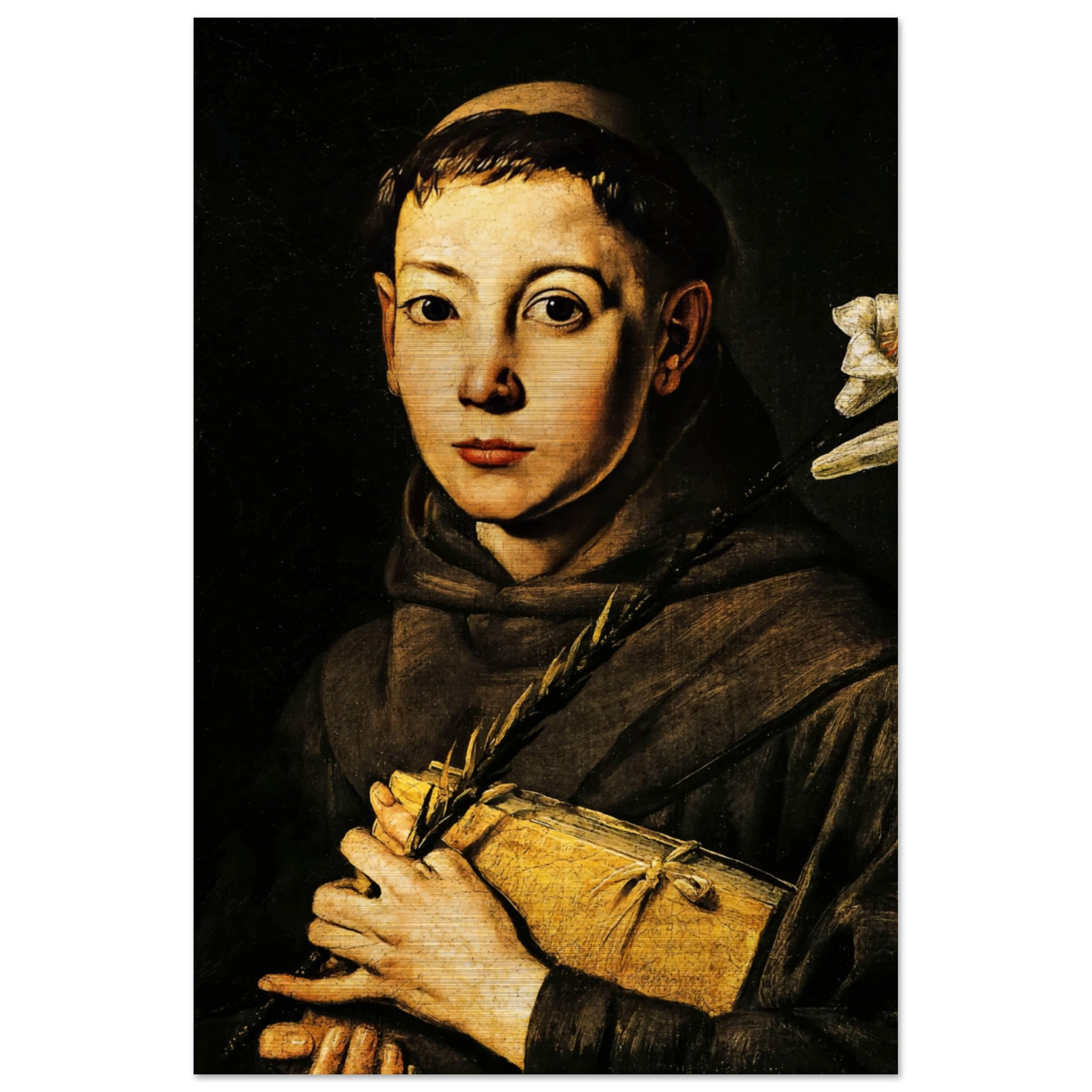 St. Anthony of Padua by Tanzio da Varallo Brushed Aluminum Icon San Antonio