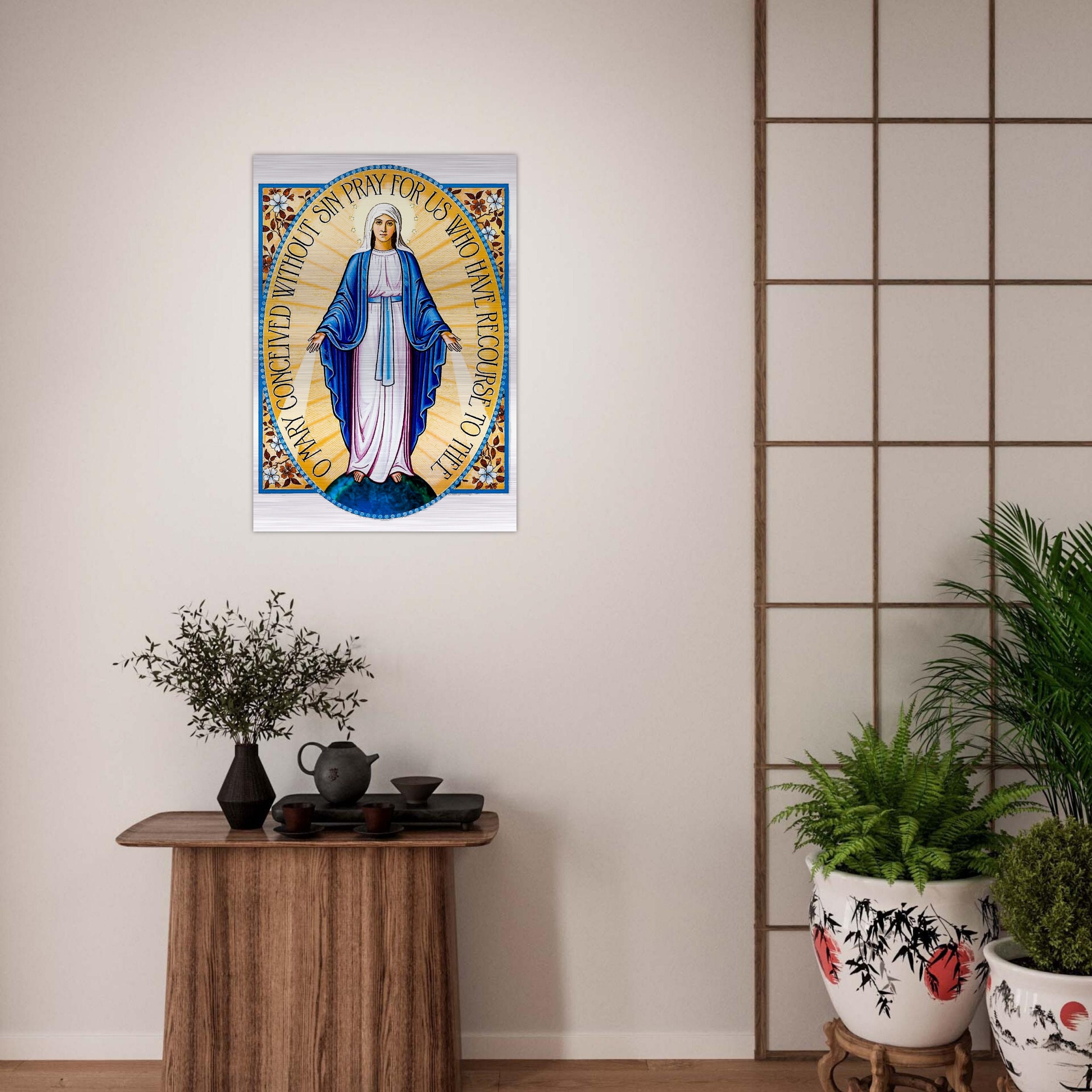O Mary, Conceived Without Sin – Brushed #aluminum #metallicicon