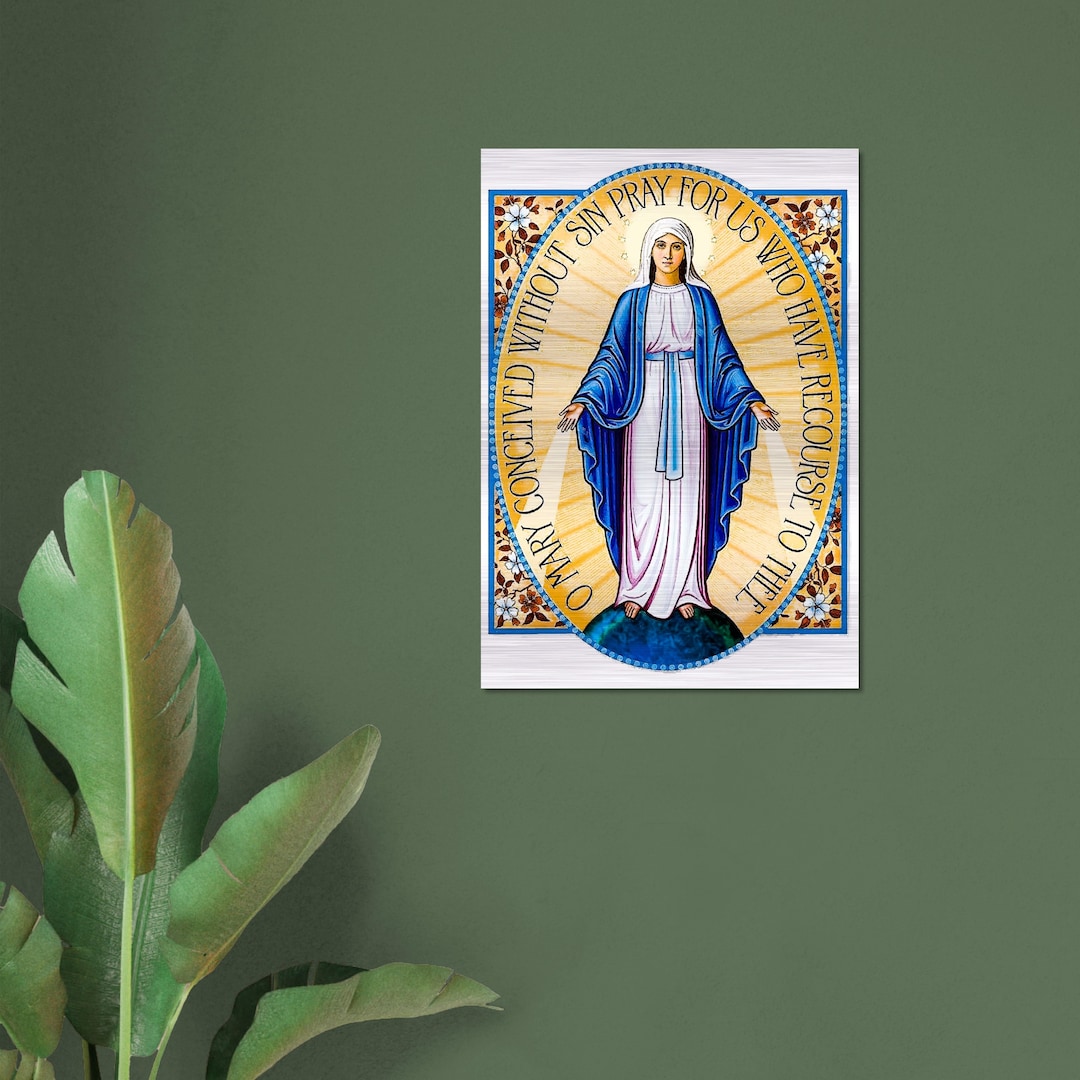 O Mary, Conceived Without Sin – Brushed #aluminum #metallicicon