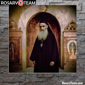 Blissful Abouna Yaacoub - Gebürstetes Aluminium Ikone - Father Jacob Maronite Maronita Padre Jacobo Beato