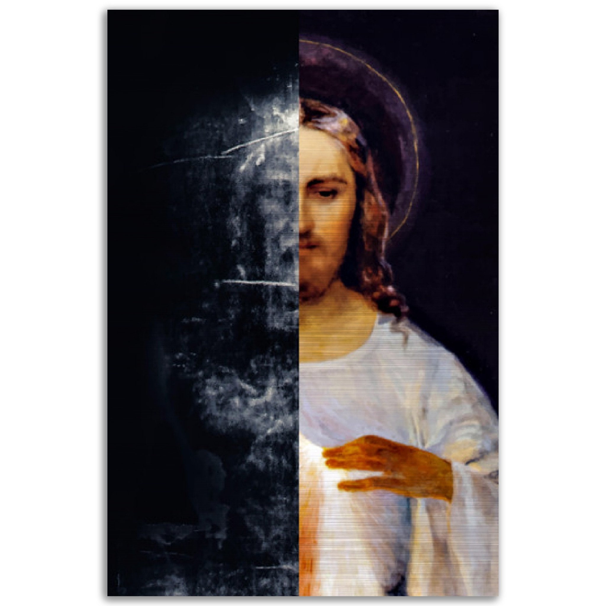 Divine Mercy And The Shroud Of Turin Brushed Aluminum Icon Etsy