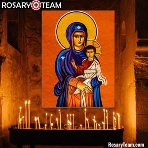 Unsere Liebe Frau von Ilige (ileej) - Holz Ikone Unsere Liebe Frau von den Maroniten Elije oder Elige Nuestra Señora Virgen Maria Maronita