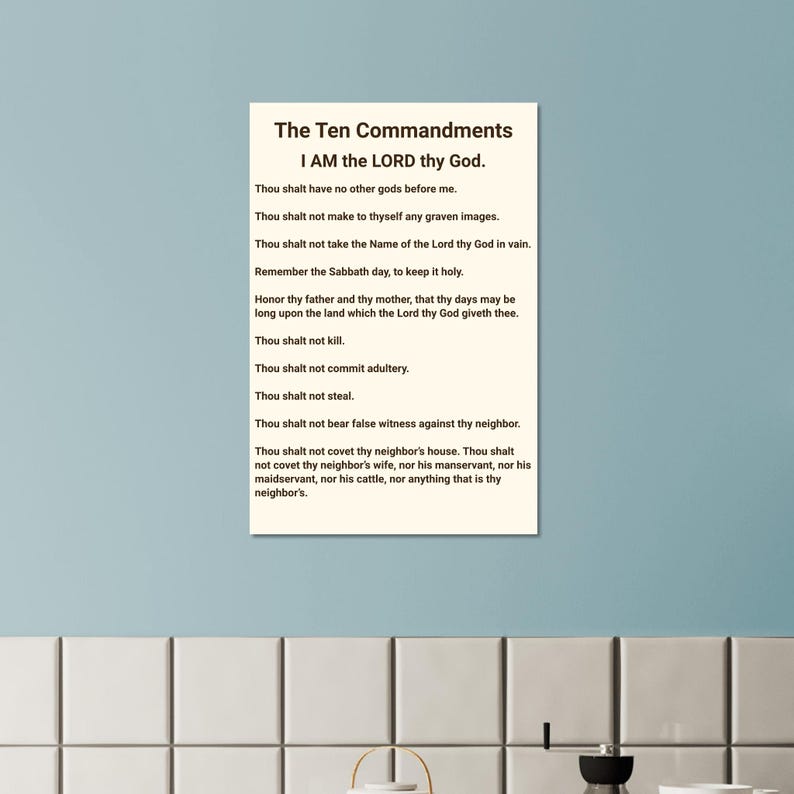 Ten Commandments Classroom Poster - Texas S.B. 10 Compliant - Classic ...