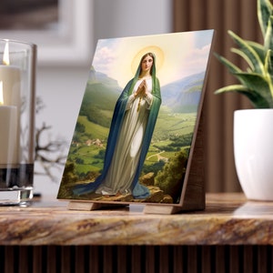 Our Lady Virgin Mary Queen of Garabandal Ceramic Icon Tile