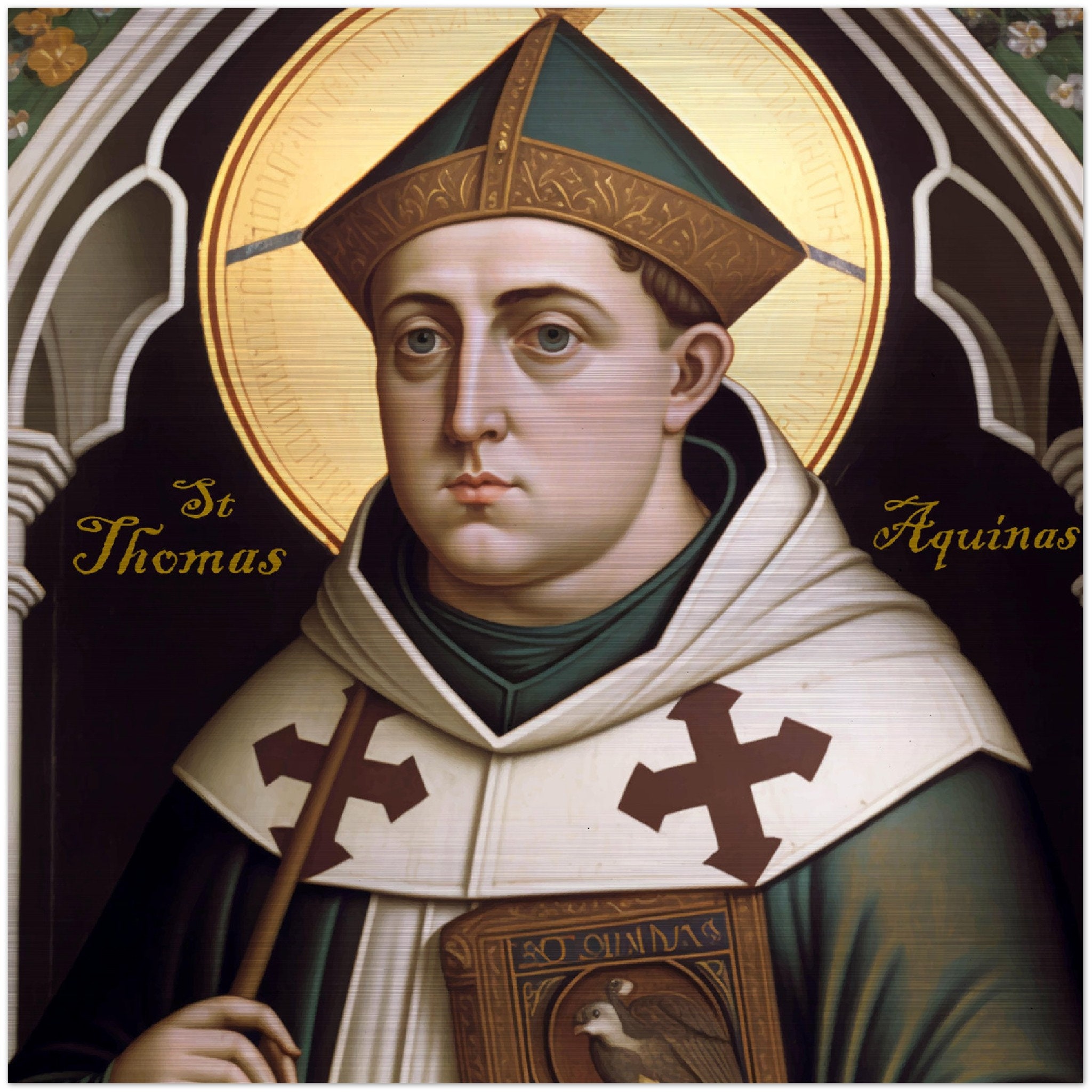 Saint. Thomas Aquinas Brushed Aluminum Icon St Tomas De Aquino - Etsy